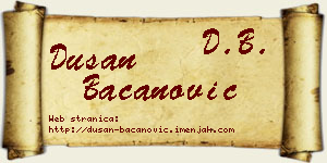 Dušan Bacanović vizit kartica
